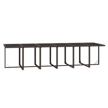 13-tlg. Garten-Essgruppe mit Kissen Poly Rattan Braun
