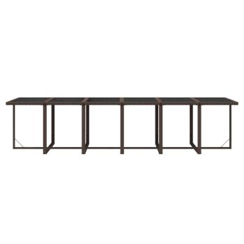 13-tlg. Garten-Essgruppe mit Kissen Poly Rattan Braun