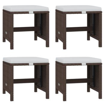19-tlg. Garten-Essgruppe mit Kissen Poly Rattan Braun