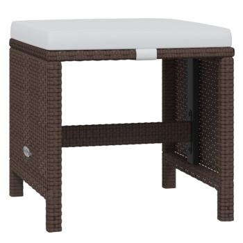 19-tlg. Garten-Essgruppe mit Kissen Poly Rattan Braun