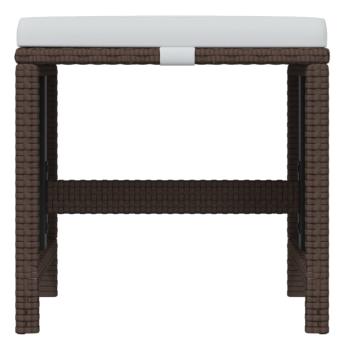 19-tlg. Garten-Essgruppe mit Kissen Poly Rattan Braun