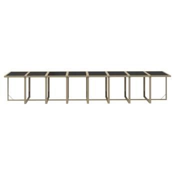 17-tlg. Garten-Essgruppe mit Kissen Beige Poly Rattan