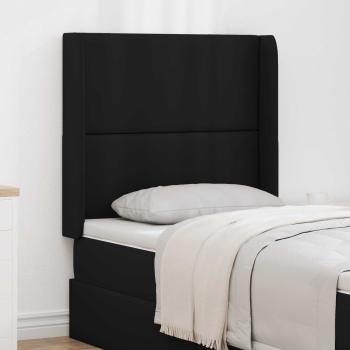 ARDEBO.de - Kopfteil Ohr Schwarz 80 x 16 x 4 cm PVC