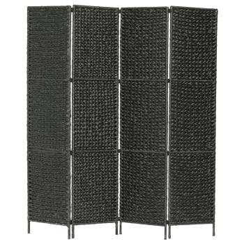 ARDEBO.de - 4-teiliger Paravent Schwarz 154×160 cm Wasserhyazinthe
