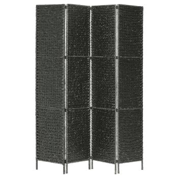 4-teiliger Paravent Schwarz 154×160 cm Wasserhyazinthe