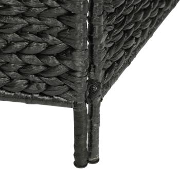 4-teiliger Paravent Schwarz 154×160 cm Wasserhyazinthe