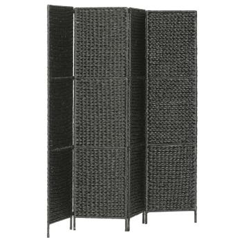 4-teiliger Paravent Schwarz 154×160 cm Wasserhyazinthe