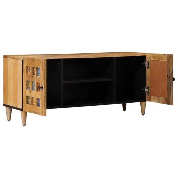 TV-Schränk mit Regal Natur 105 x 33 x 46 cm Massivholz Mango