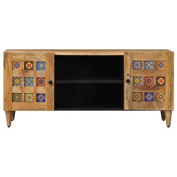 TV-Schränk mit Regal Natur 105 x 33 x 46 cm Massivholz Mango