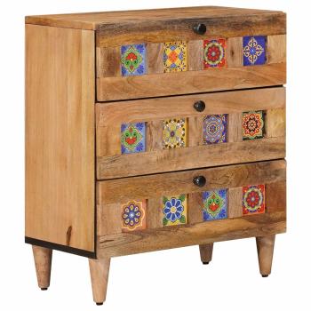 ARDEBO.de - Nachttisch Natur 50 x 33 x 62 cm Massivholz Mango
