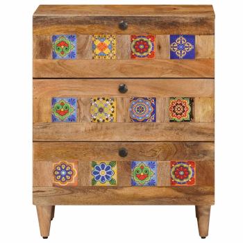 Nachttisch Natur 50 x 33 x 62 cm Massivholz Mango