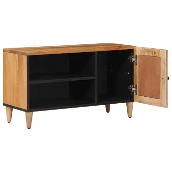 TV-Schränk mit Speicher Natur 80 x 33 x 46 cm Massivholz Mango