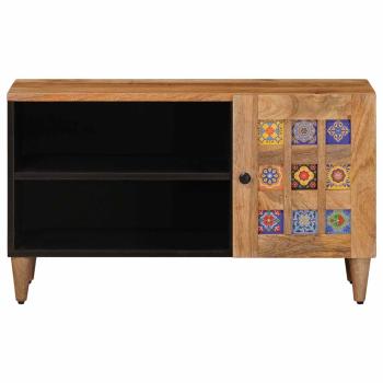 TV-Schränk mit Speicher Natur 80 x 33 x 46 cm Massivholz Mango