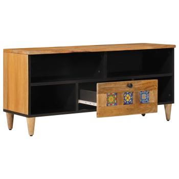 TV-Schränk mit Regal Natur 100 x 33 x 46 cm Massivholz Mango