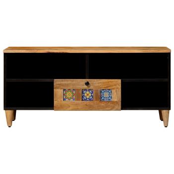 TV-Schränk mit Regal Natur 100 x 33 x 46 cm Massivholz Mango