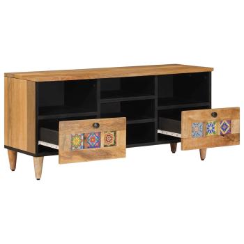 TV-Schränk mit Regal Natur 100 x 33 x 46 cm Massivholz Mango