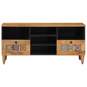 TV-Schränk mit Regal Natur 100 x 33 x 46 cm Massivholz Mango