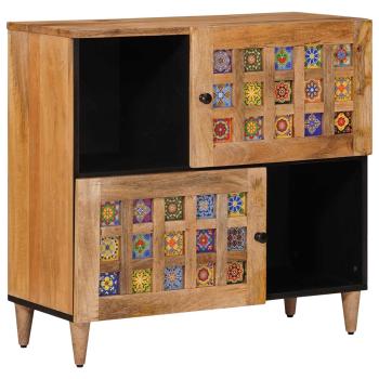 ARDEBO.de - Sideboard mit Speicher Natur 80 x 33 x 75 cm Massivholz Mango
