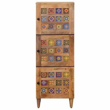 Highboard Natur 40 x 33 x 110 cm Massivholz Mango