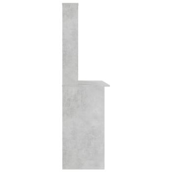 Schreibtisch mit Regalen Betongrau 110x45x157 cm Holzwerkstoff