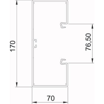 OBO Bettermann Geräteeinbaukanal mit Bodenlochung 70x170x2000, PVC, reinweiß, RAL 9010 (2 m)