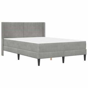 Bettgestell mit Matratze Hellgrau 120 x 190 cm Samt