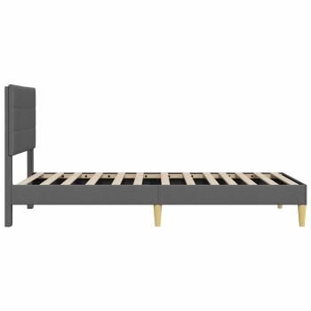 Bettrahmen mit Kopfteil Dunkelgrau 90 x 190 cm Stoff