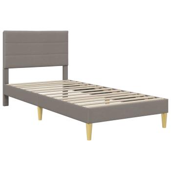 Bettrahmen mit Kopfteil Taupe 90 x 190 cm Stoff