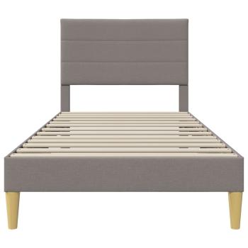 Bettrahmen mit Kopfteil Taupe 90 x 190 cm Stoff
