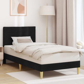 ARDEBO.de - Bettrahmen mit Kopfteil Schwarz 100 x 200 cm Stoff