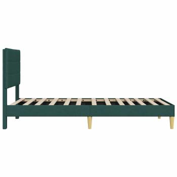 Bettrahmen mit Kopfteil Dunkelgrün 100 x 200 cm Stoff