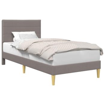 Bettrahmen mit Kopfteil Taupe 100 x 200 cm Stoff