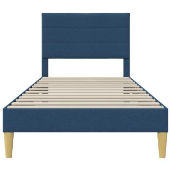 Bettrahmen mit Kopfteil Blau 100 x 200 cm Stoff
