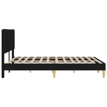Bettrahmen mit Kopfteil Schwarz 120 x 190 cm Stoff