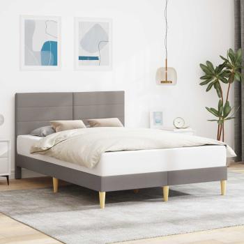 ARDEBO.de - Bettrahmen mit Kopfteil Taupe 140 x 190 cm Stoff