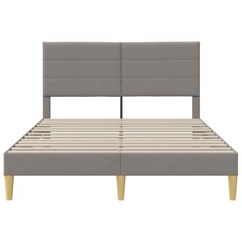 Bettrahmen mit Kopfteil Taupe 140 x 190 cm Stoff