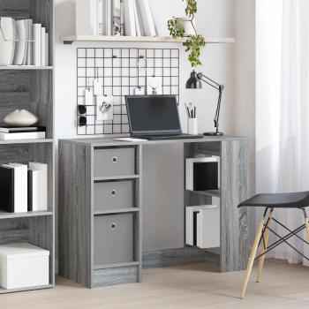 ARDEBO.de - Schreibtisch Sonoma-Grau 100 x 40 x 75 cm Holzwerkstoff