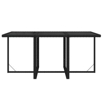 7-tlg. Garten-Essgruppe mit Kissen Poly Rattan Schwarz