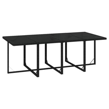 9-tlg. Garten-Essgruppe mit Kissen Poly Rattan Schwarz