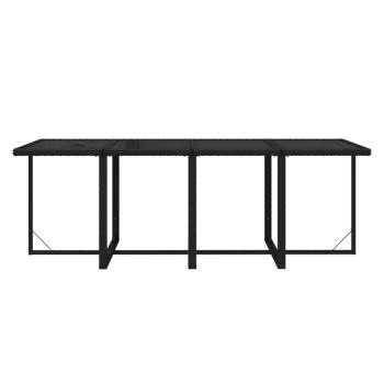 9-tlg. Garten-Essgruppe mit Kissen Poly Rattan Schwarz