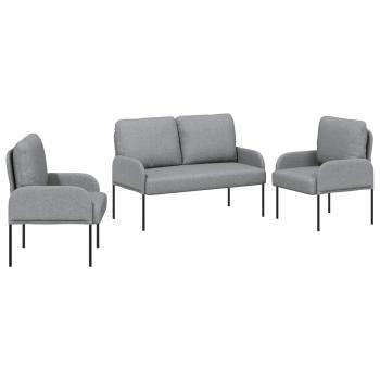Sofagarnituren 3 stk. Hellgrau Sperrholz