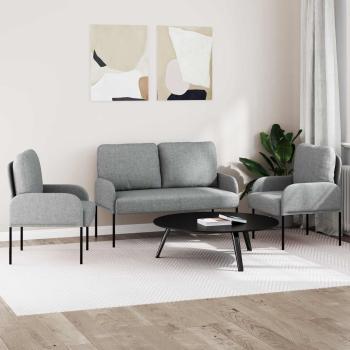 Sofagarnituren 3 stk. Hellgrau Sperrholz