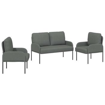 Sofagarnituren 3 stk. Dunkelgrau Sperrholz