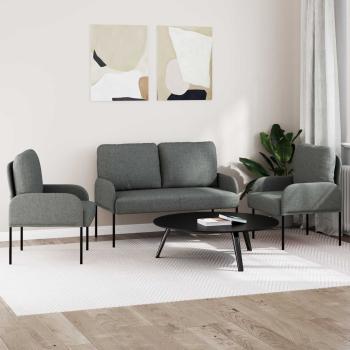 Sofagarnituren 3 stk. Dunkelgrau Sperrholz