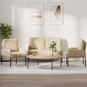 ARDEBO.de - Sofagarnituren 3 stk. Creme Sperrholz