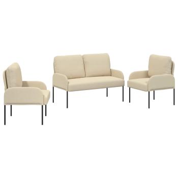 Sofagarnituren 3 stk. Creme Sperrholz