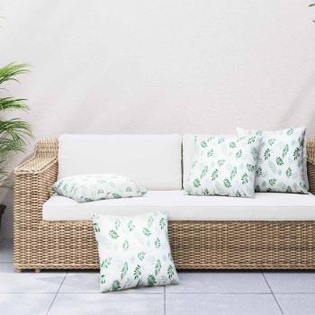 ARDEBO.de - Streupillows 4 stk. Polyesterstoff Blattmuster 60 x 60 cm