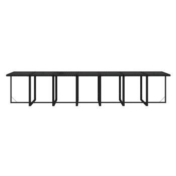 15-tlg. Garten-Essgruppe mit Kissen Poly Rattan Schwarz