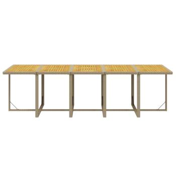 15-tlg. Garten-Essgruppe mit Kissen Poly Rattan Beige
