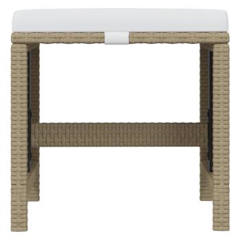 15-tlg. Garten-Essgruppe mit Kissen Poly Rattan Beige